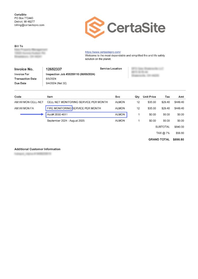 Monitoring Invoice